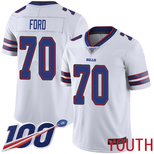 Youth Buffalo Bills #70 Cody Ford White Vapor Untouchable Limited Player 100th Season NFL Jersey